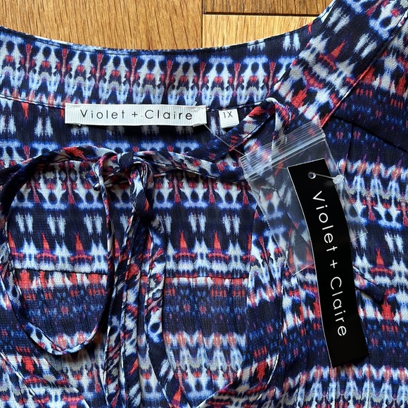 💲8️⃣ Violet & Claire NEW Multicolor Tank V Neck with Buttons Size 1X Polyester - Picture 3 of 9